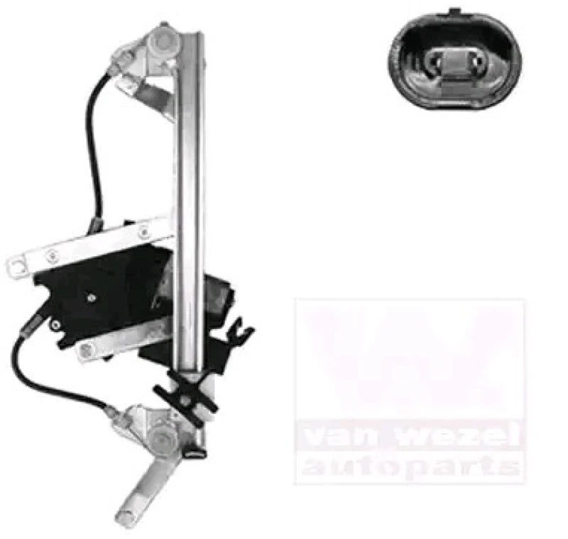 Image of VAN WEZEL 4376266 Window regulator Right Rear, Operating Mode: Electric, with electric motor Window Winder (1561)