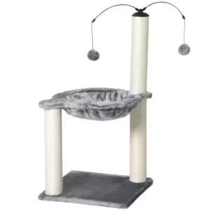 Image of Pawhut 83cm Cat Tree Tower W/ Sisal Scratching Post, Hammock And Interactive Ball Toy