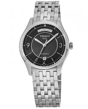 image of Tissot T-Classic T-One Automatic Day-Date Black Dial Steel Mens Watch T038.430.11.057.00 T038.430.11.057.00