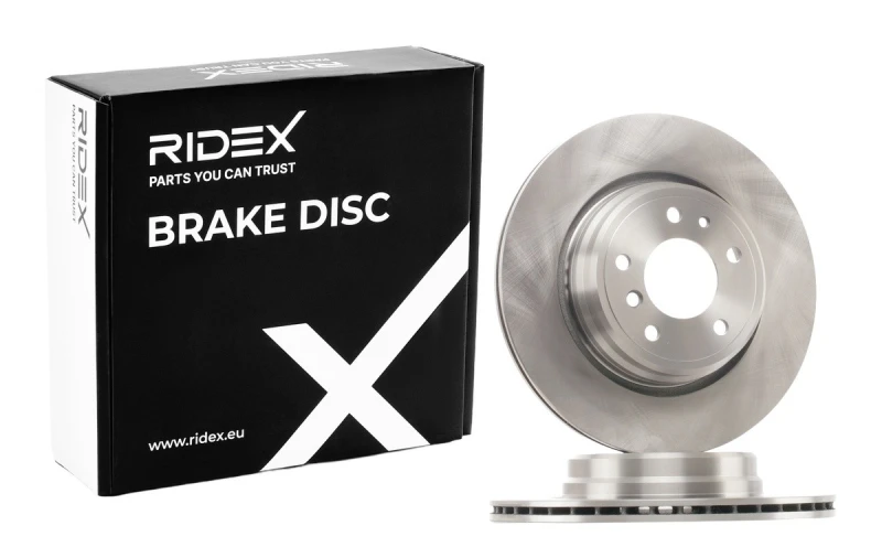 Image of RIDEX 82B0881 Brake disc Rear Axle, Vented, Cast Iron, Uncoated, Untreated, without bolts/screws Cast Iron Brake Disc (82)