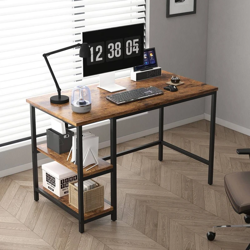 Image of MCC DIRECT Mcc Direct - Computer Desk with 2 Shelves on Left or Right for Office Home Study Writing 120cm brown CD2103