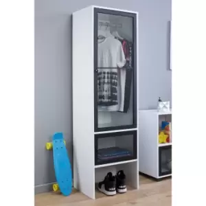 Image of Lloyd Pascal Black 2 Door Wardrobe with Mesh Accents