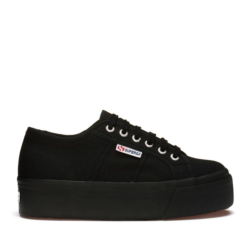 Image of Superga Womens 2790 Linea Chunky Platform Trainers Shoes - UK 8 Black female GDE2634FBK8