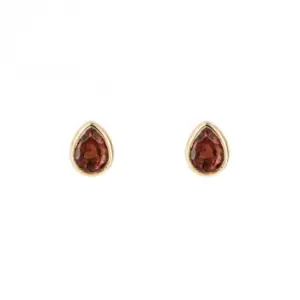 Image of Gold Plated Birthstone January Garnet Earrings E6202