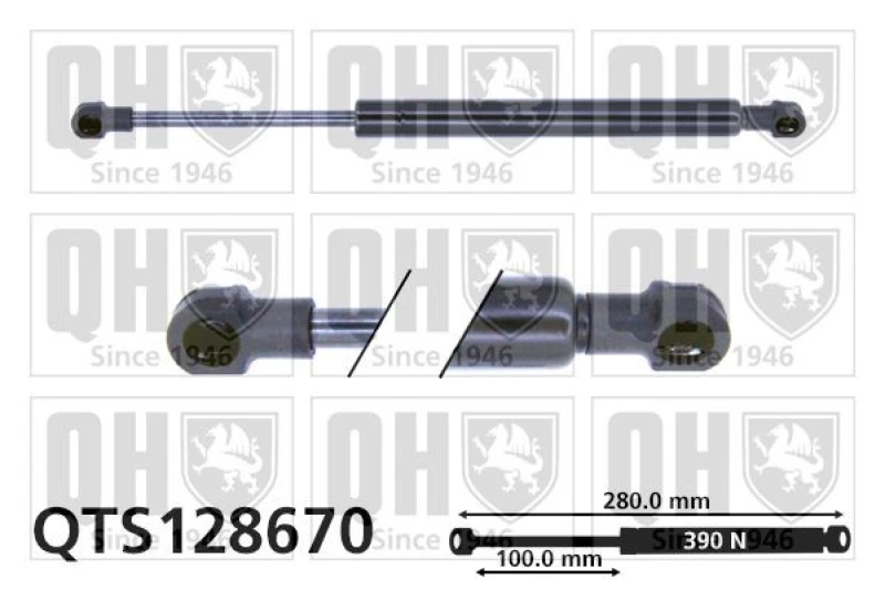 Image of QUINTON HAZELL Tailgate strut QUINTON HAZELL QTS128670