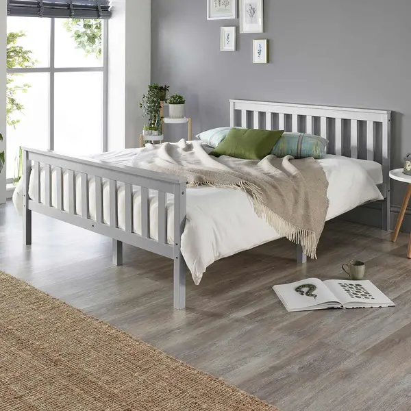 Image of Aspire Furniture Atlantic Bed Frame In Grey - King ATL-GRY-FRA-50