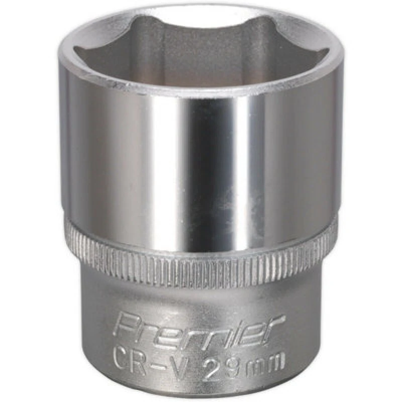 Image of Loops 29mm Steel Drive Socket - 1/2" Square Drive - Chrome Vanadium Wrench Socket Metallics