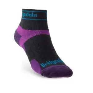 Image of Bridgedale TRAIL RUN Ultralight T2 Merino Sport Low Womens - Medium Charcoal / Purple