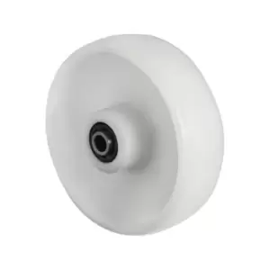 Image of EUROKRAFTbasic Nylon wheel, white, roller bearings, 2+ items, wheel Ø x width 200 x 50 mm