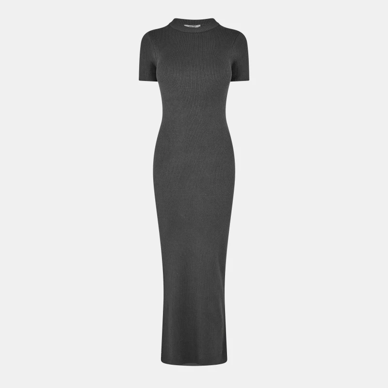 Image of Jack Wills Womens TravelRib Maxi Knitted Jumper Dress Slate female 8 (XS)