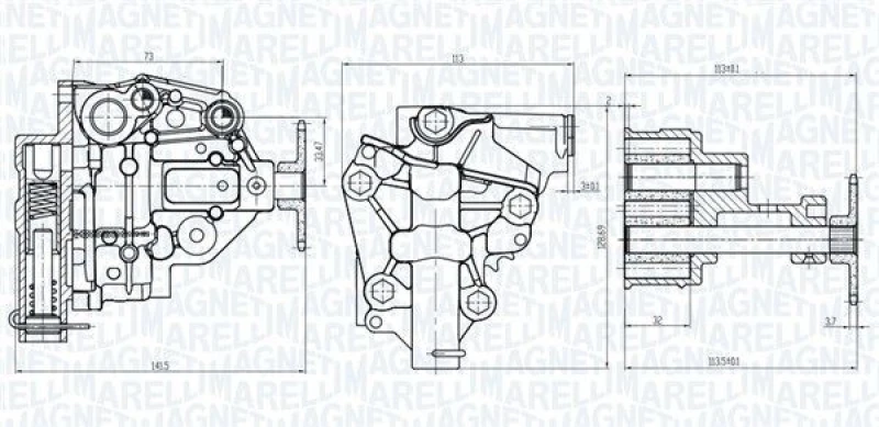 Image of MAGNETI MARELLI Oil Pump MAGNETI MARELLI 351516000107