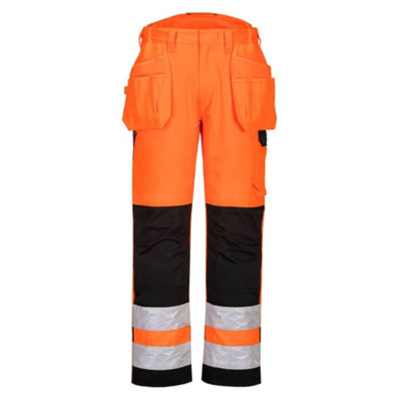 Image of Portwest PW2 Hi Vis Holster Pocket Trousers PW242OBR33 Colour: Orange / Black