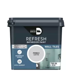 image of Maison Deco Refresh Bathroom Wall Tile Paint Pebble - 750ml