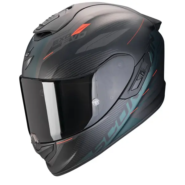 Image of Scorpion EXO-1400 Evo II Air Luma Matt Black Green Full Face Helmet Size L