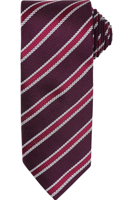 Image of Premier Premier Men Stripe Waffle Tie in Dark Red Dark Red One Size Male 5063425959914