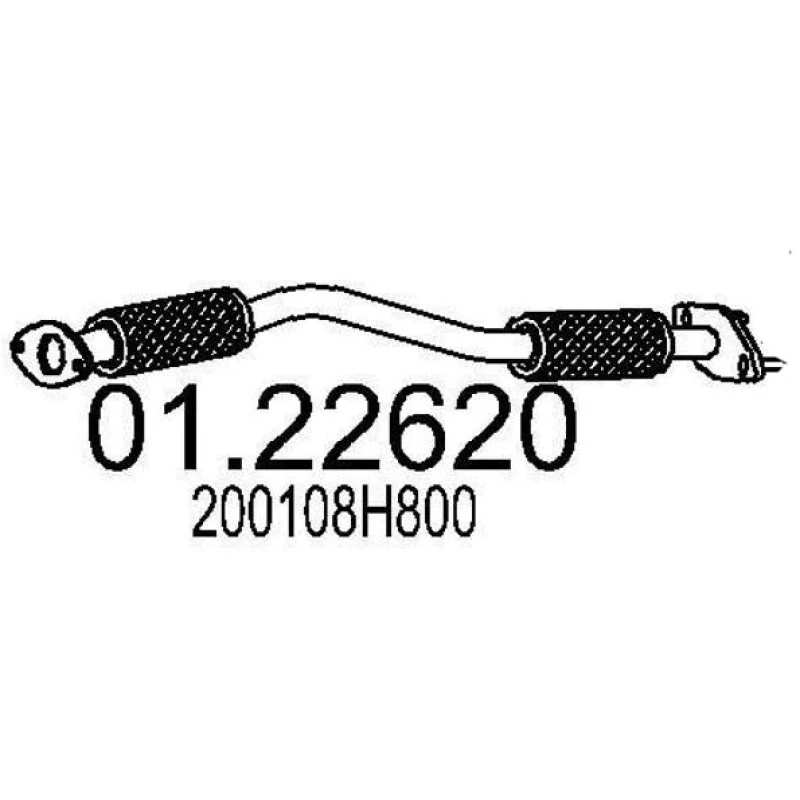 Image of MTS 01.22620 Exhaust Pipe Front, Length: 765mm Exhaust Pipe (17)