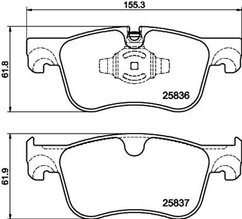 Image of HELLA Brake pad set HELLA 8DB 355 041-091