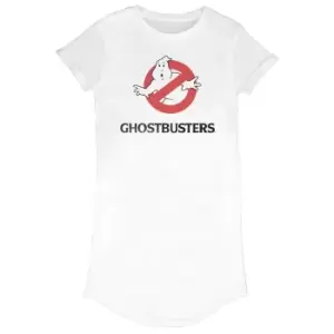 Image of Ghostbusters Womens/Ladies Logo T-Shirt Dress (L) (White)
