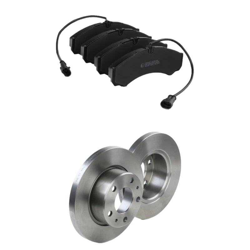Image of RIDEX 3405B1921 Brake disc and pads set Front Axle, Brake Disc Type: Solid, incl. wear warning contact Brake Set,disc brakes (3405)