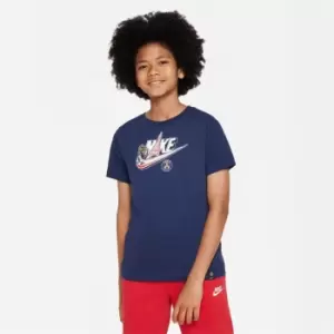 Image of Nike Paris Saint Germain Future T-Shirt 2023 2024 Juniors - Blue