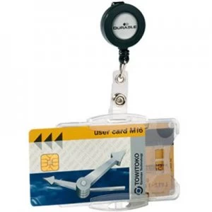 Image of Durable DUO JOJO - 8219 ID holder Reel, Clip, Stud-and-socket strap Transparent 0.8 m 10 pcs/pack 821919 10 pcs