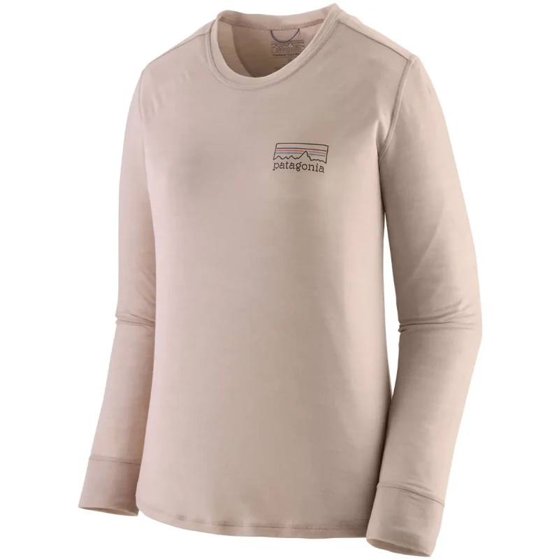 Image of Womens merino blend graphic t-shirt Patagonia Cap Cool Beige Female XL