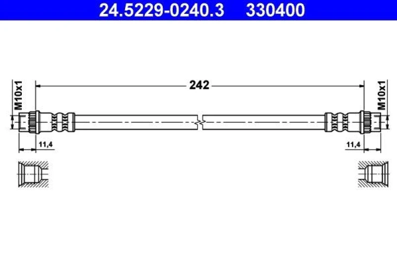 Image of ATE 24.5229-0240.3 Brake Hose Brake Hose (83)