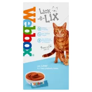 Webbox Lick-e-Lix Liver Yoghurty Cat Treats 5 x 10g