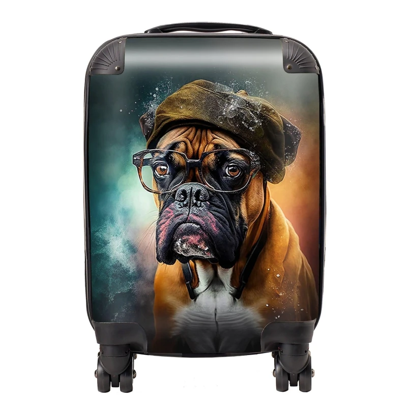 Image of Warren Reed Designer Boxer Dog Splashart Suitcase - Small