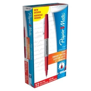 image of Paper Mate Flair Ultra Fine Felt Tip Pens Red Pack of 12