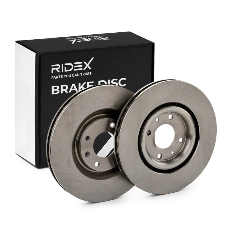 Image of RIDEX 82B1158 Brake disc Front Axle, Vented, Cast Iron, Uncoated, Untreated, without bolts/screws Cast Iron Brake Disc (82)