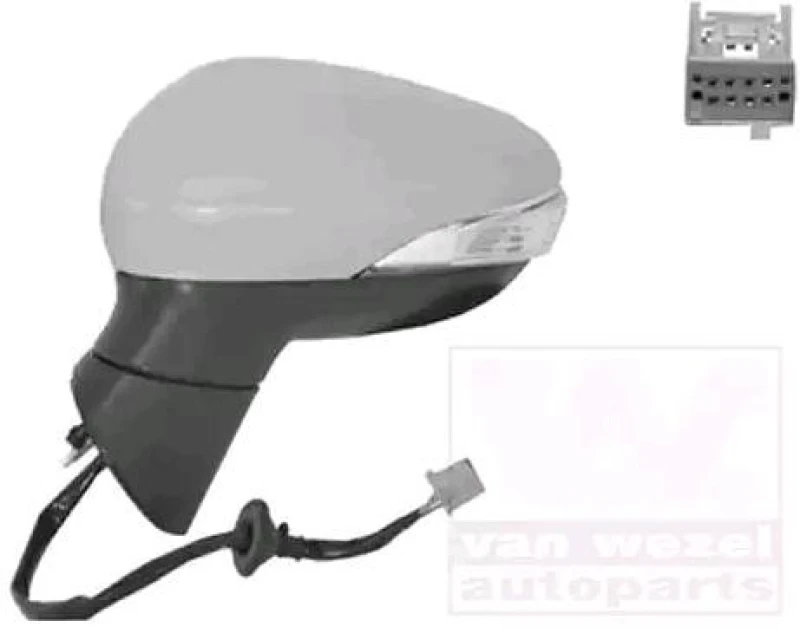 Image of VAN WEZEL 1807827 Wing mirror * HAGUS * Left, Heatable, primed Outside Mirror (50)
