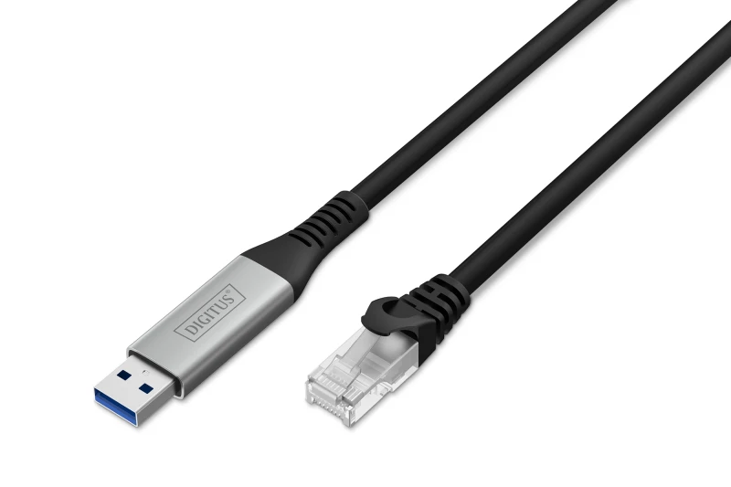 Image of Digitus USB 3.2 Gen1 - RJ45 Ethernet cable. 1Gbit/s. 2m
