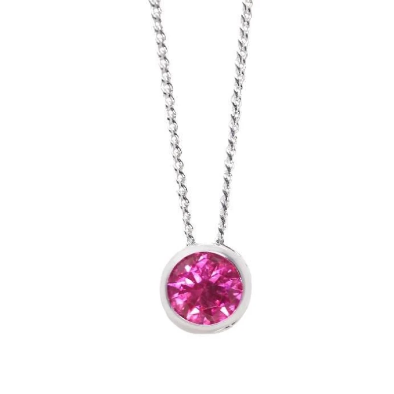 Image of Say It With October Necklace in Silver Size: 18" Silver Unisex 18"