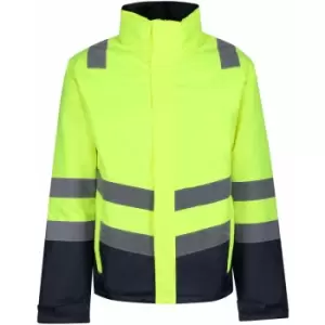 Image of Regatta Mens High-Vis Bomber Jacket (3XL) (Yellow/Navy) - Yellow/Navy