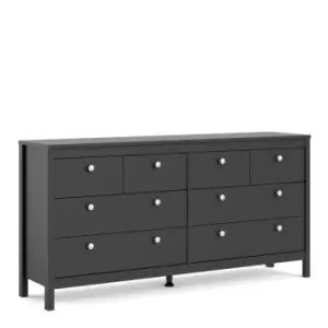 image of Madrid Double Dresser 4+4 Drawers In Matt Black