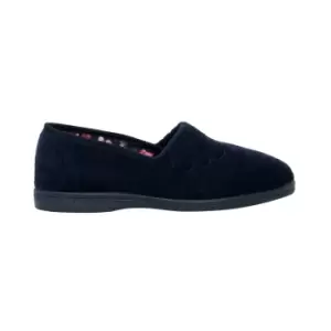 Image of Sleepers Womens/Ladies Fan Stitch Wide Fitting Slippers (3 UK) (Wine)