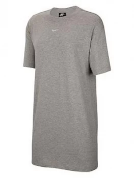 Image of Nike NSW Essentials T-Shirt Dress - Dark Grey Heather, Size S, Women