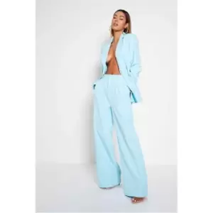 image of I Saw It First Premium Wide Leg Tailored Trousers - Blue