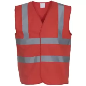 image of Yoko Mens High-Vis Waistcoat (M) (Red) - Red