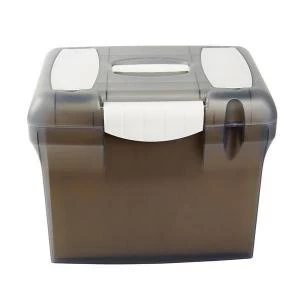 Image of A4 File Box Plastic with Suspension Files and Index Tabs Clear HOSLX