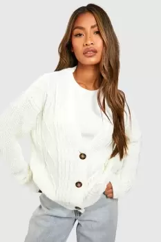 Image of Cable Knit Crop Cardigan