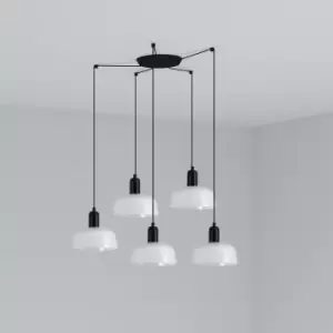 image of Tatawin Small 5 Light White Cluster Drop Pendant Lamp