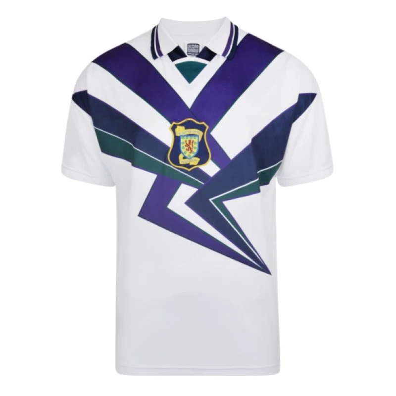 Image of Score Draw Scotland 1996 Away Retro Football Shirt SCOT96APYSS-S S Mens Sportswear