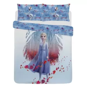 Image of Frozen Autumn Leaf Duvet Cover Set (Single) (Blue/White/Red)