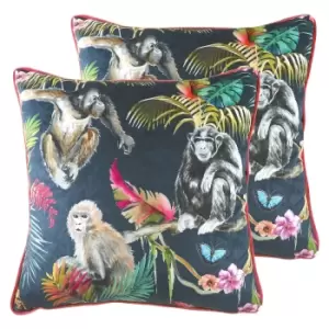 Image of Jungle Monkey Twin Pack Polyester Filled Cushions