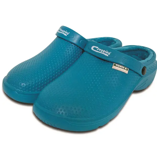 Image of Town & Country FLEECY EVA CLOGGIES SHOES TEAL SIZE 5