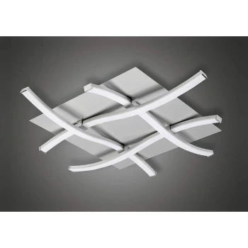 Image of Nur 34W LED 3000K ceiling light, 2600lm, silver / frosted acrylic / polished chrome