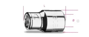Image of Beta Tools 867/1 3/8" Square Drive 10mm Hex Bit Holder Socket for Beta 867 Bits