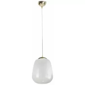 image of Keter Smoky Dome Pendant Ceiling Light White, Gold, 26cm, 1x E27